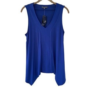 Adrianna Papell Royal Blue Sleeveless Top Blouse Size M